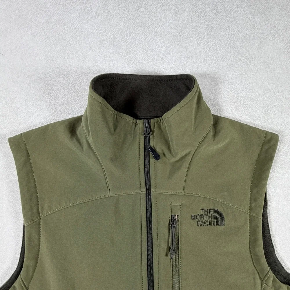 The North Face Apex Bionic Softshell Vest Mens Small Olive Green Windproof
